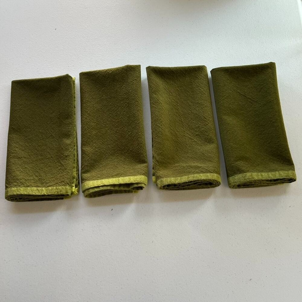 Sonoma Life+Style Solid Cotton Napkins Set Of 4 Olive Green Color